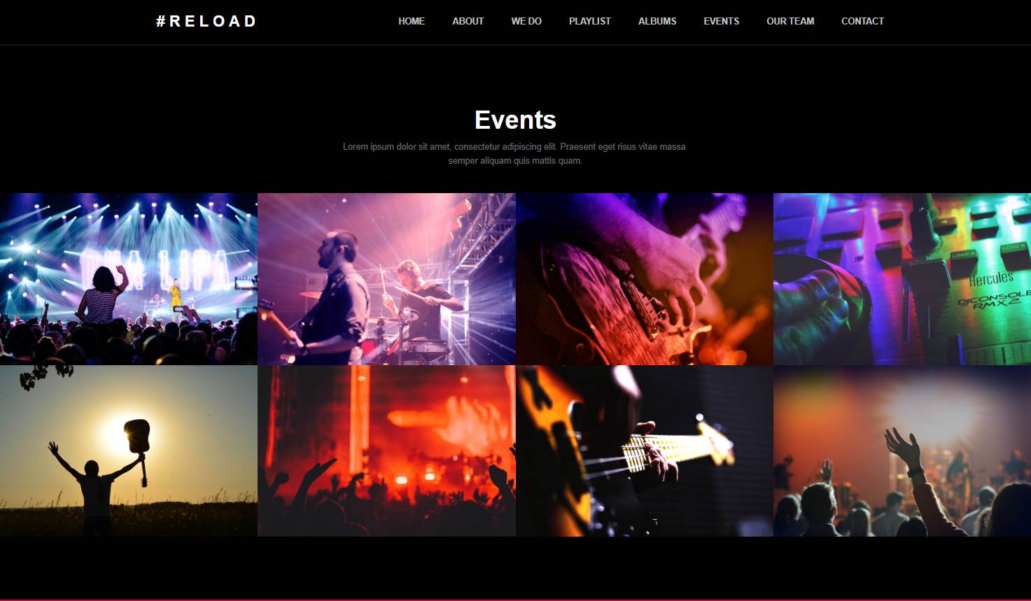 Reload A Music Event Bootstrap HTML Template Best Free HTML/CSS