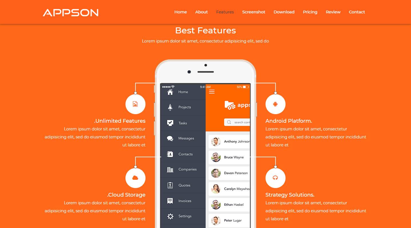 Appson: A Free Mobile App Website Template Best Free HTML/CSS Templates