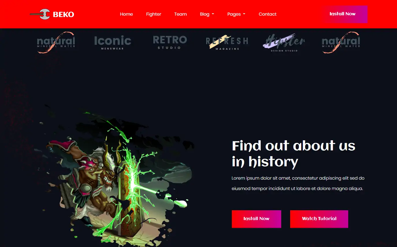 Beko - Free Responsive Bootstrap 4 HTML5 Gaming Website Template